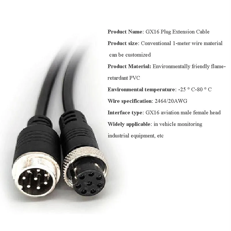 Waterproof GX16 Female Male Extension Line IP67 2 3 4 5 6 7 8 9 Pin Connector Cable f Automobile Monitoring Industrial Equipment - imagen 2