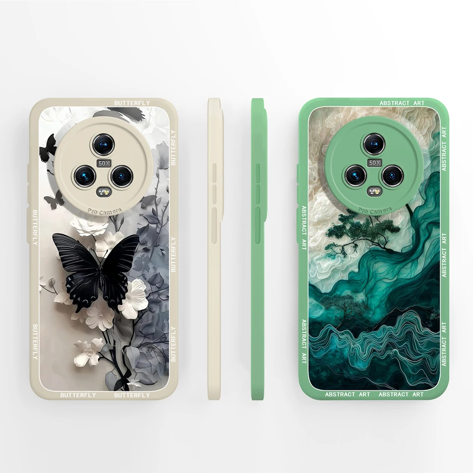 Para Honor Magic 5 Pro Funda de teléfono Linda Funda creativa de protección completa para Honor Magic5Pro parachoques antideslizante de silicona líquida suave - imagen 3