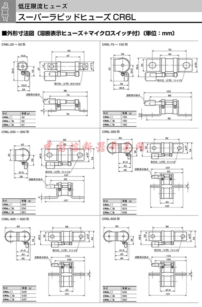 Fusible de cerámica Original, piezas/UL, CR6L, 20A, 30A, 50A, CR6L-20, 75A, 100A, 150A, CR6L-75, 600V, 1 CR6L-200A - imagen 3