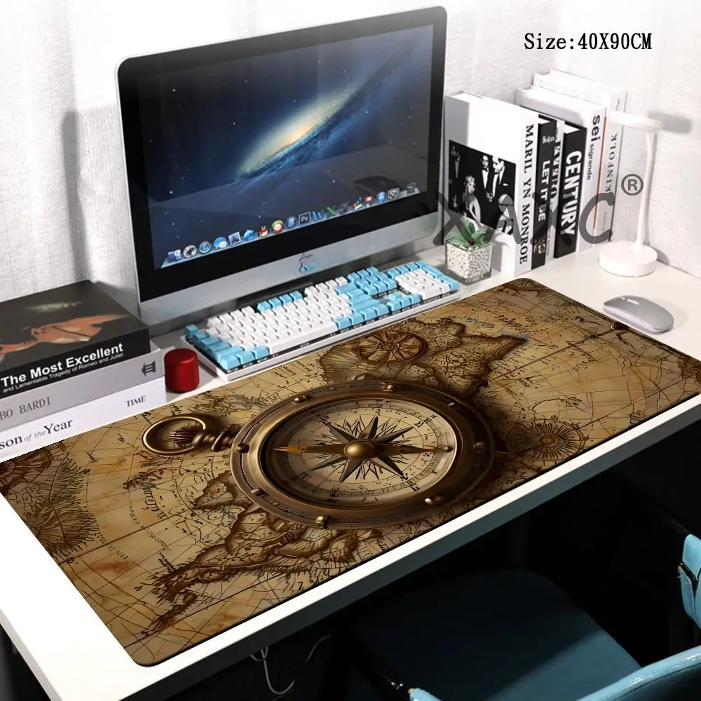 Alfombrilla de Ratón Grande con Mapa Náutico Vintage HD, Alfombrilla de Escritorio Antideslizante de Goma, Alfombrilla de Ratón para Juegos, Accesorios de Escritorio, Alfombrilla de Juego para Mesa de Computadora