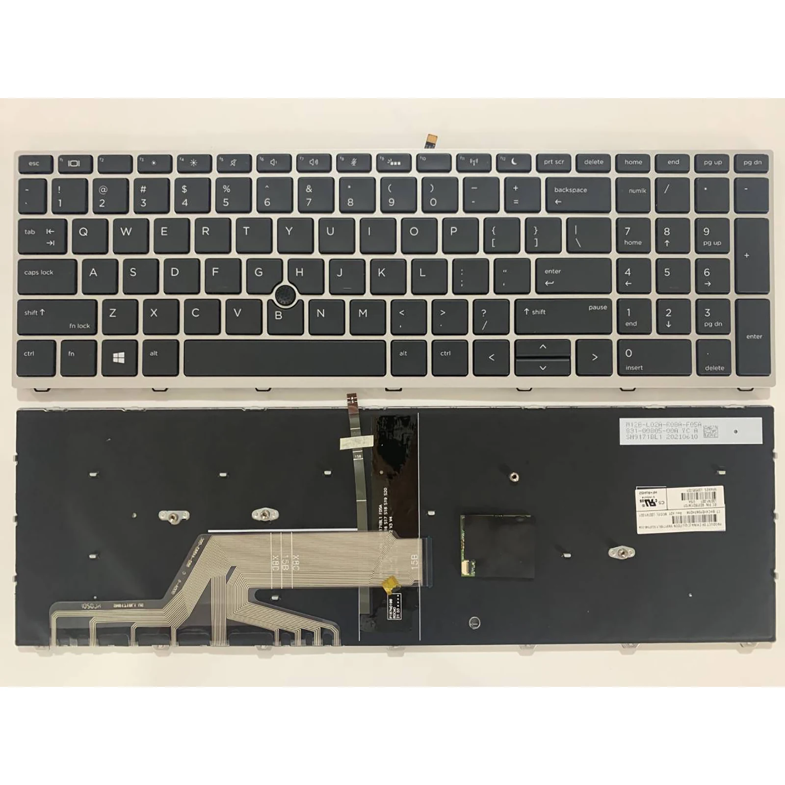 Teclado de ordenador portátil con diseño estadounidense para HP ProBook 650 G4 650 G5 655 G4 655G5