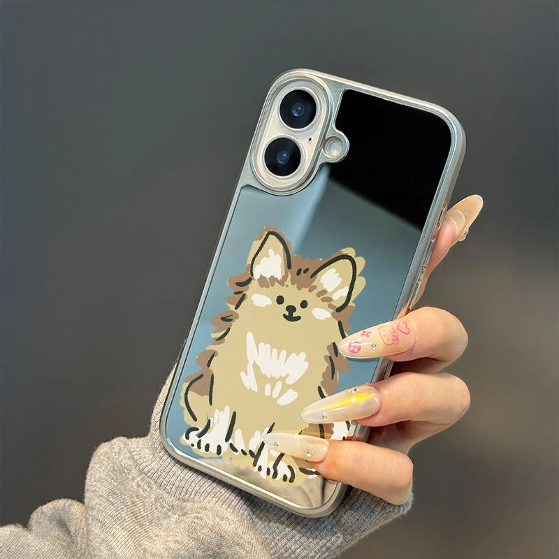 Bonita funda de teléfono woof para iPhone 11/12/13/14/15/16/17 Pro Max AIR PLUS, funda de teléfono epoxi TPU anticaída