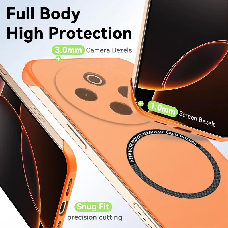 Funda magnética delgada para VIVO T4 iQOO Z10 5G V2502, funda de teléfono sin marco, mate, antiarañazos, cubierta dura para PC, armadura sin bordes a prueba de golpes - imagen 4