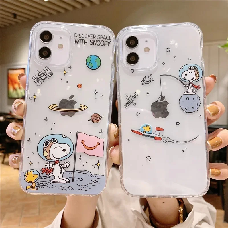 Bonita funda de teléfono Snoopy para Iphone 17 16 15 Pro Max 11 12 13 14 Pro Max 16 14 Plus 12 13 Mini 17 Pro, funda suave transparente - imagen 3