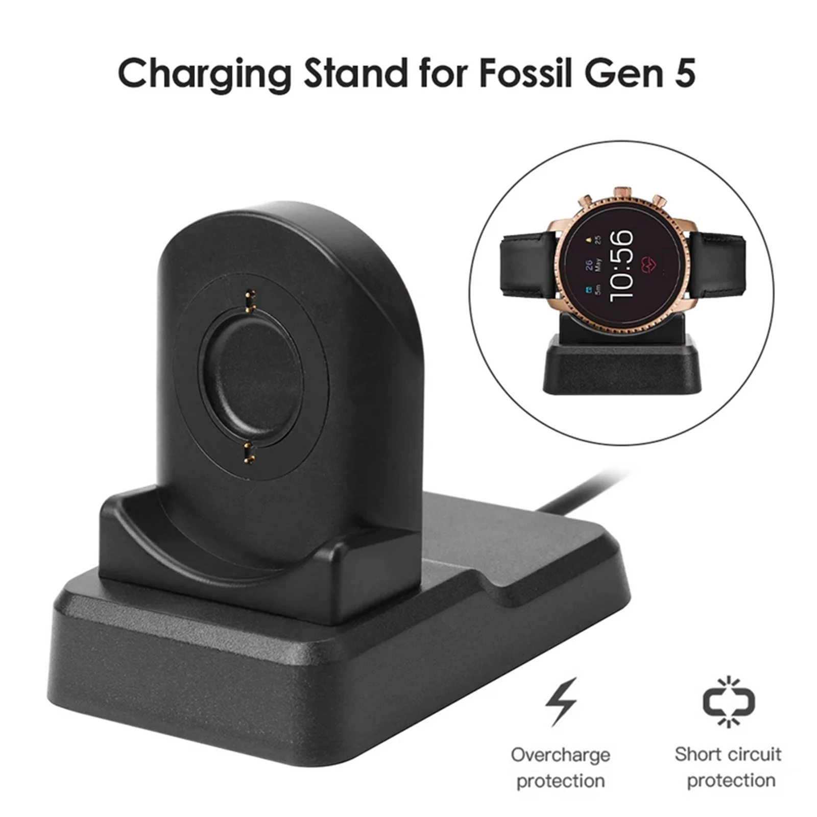 Soporte de carga USB para Fossil Gen 5/4, base de carga inteligente de 1m/3,28 pies, cargador de reloj de 5V, accesorios para reloj - imagen 4