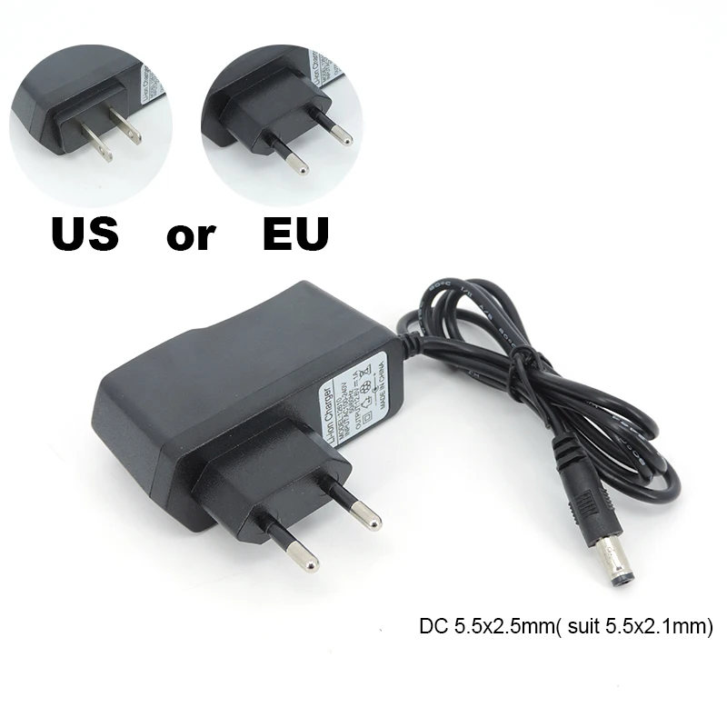 Cargador AC DC 12,6 V 1A 2A 12 V voltios adaptador de pared 5,5*2,5 MM 12,6 V 2 A para paquete de batería de litio 18650 enchufe UE EE. UU. Reino Unido AU Q1 - imagen 4