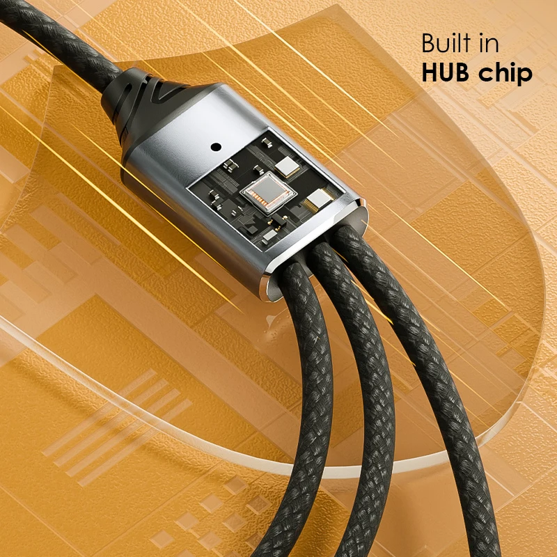 Nuevo 3 puertos USB A/tipo C Hub 480Mbps OTG Cable adaptador línea de sincronización de datos para lector de tarjetas de disco U teclado ratón carga expansor Dock - imagen 5