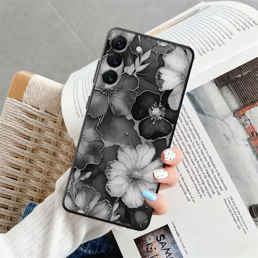 Funda para Teléfono con Diseño de Flores en Tinta para Samsung Galaxy A32 A52 A36 A24 A73 A51 A26 A72 A23 A53 A35 A22 A25 A71 A55 A41 - imagen 2