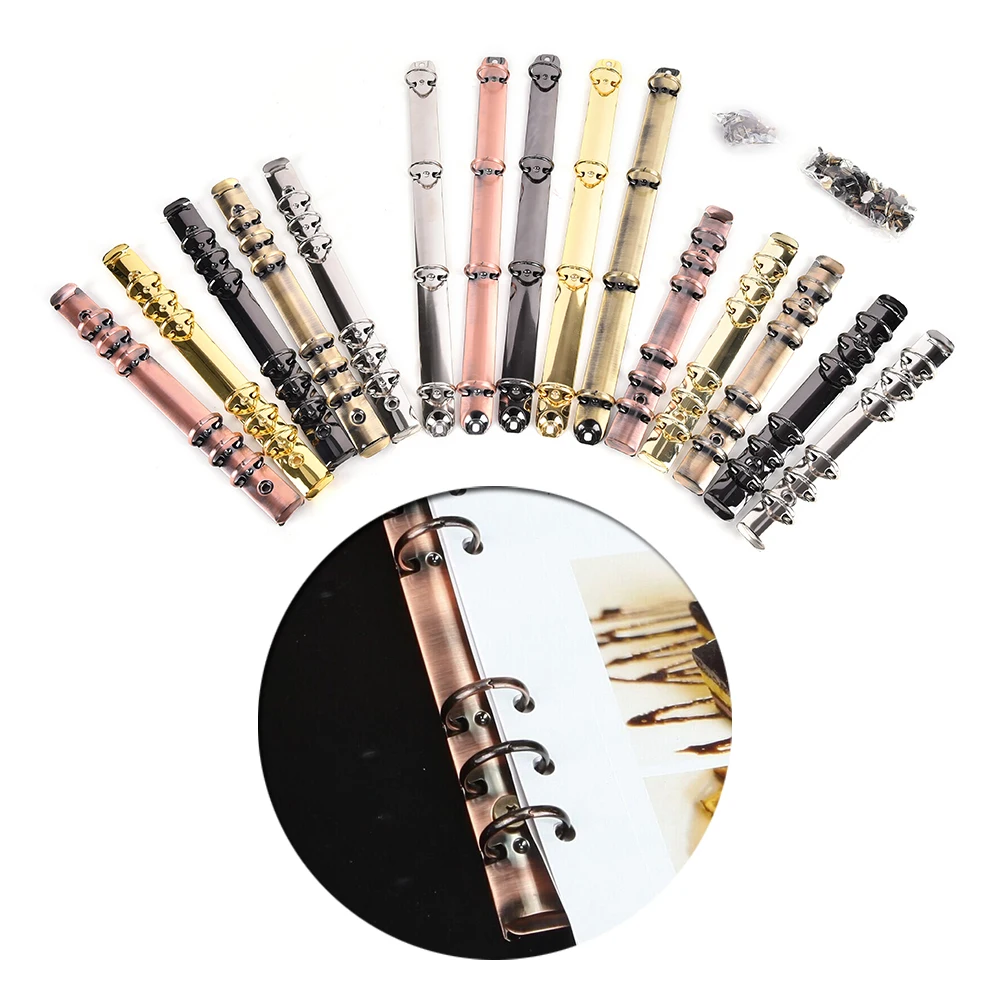 Clips de encuadernación de Metal de alta calidad, Clip de carpeta de hojas sueltas, carpeta de archivos, aro, álbum de recortes de bricolaje, carpetas de anillos circulares