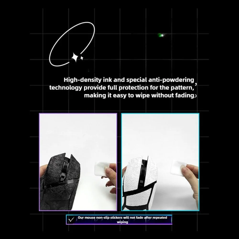 Pegatina antideslizante con diseño de copos de nieve para Razer Basilisk V3/PRO/X, pegatina antideslizante absorbente de sudor, pegatina personalizada - imagen 3