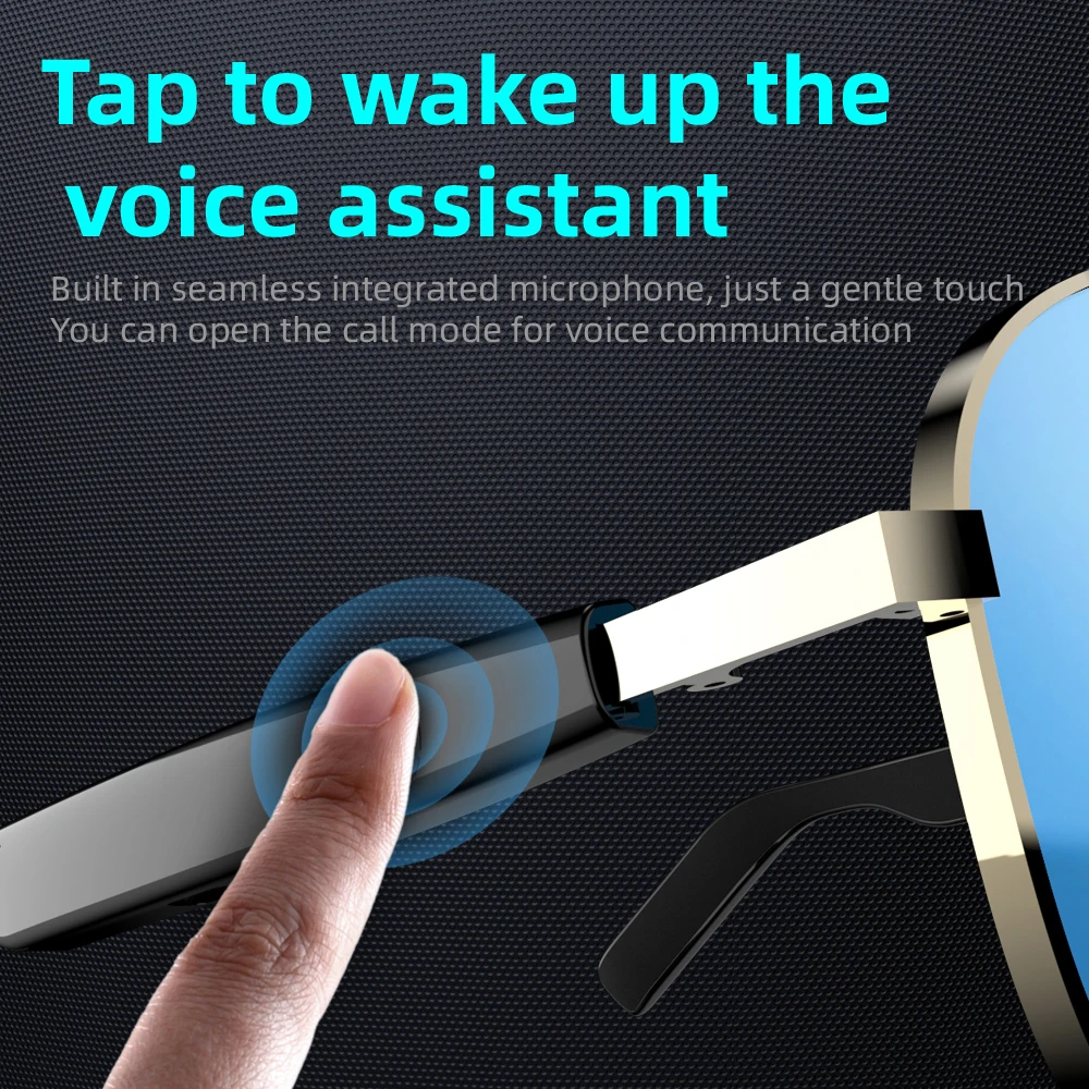 Gafas inteligentes inalámbricas con Bluetooth, gafas antiluz azul a la moda, reproducción de música multifuncional, respuesta al teléfono, operación táctil - imagen 5