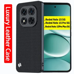Redmi Note 15 Pro Funda Textura fibra cuero PU Antigolpes