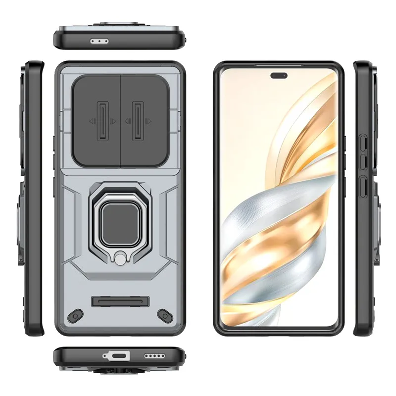 Para Honor X9c Funda Honor Magic7 Lite Funda deslizante Protector de cámara soporte de anillo de parachoques Fundas protectoras de teléfono en Honor X9c Funda - imagen 3