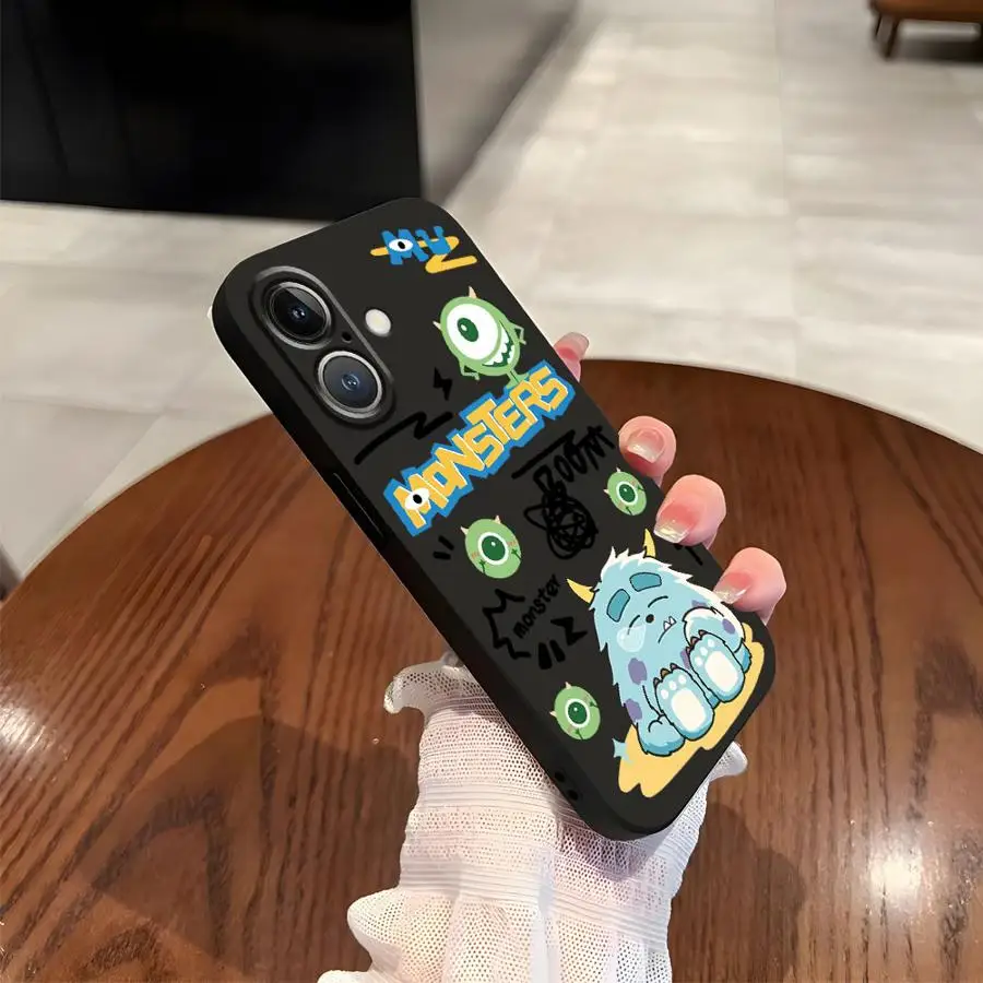 Funda para iPhone 15 16 14 Plus 7 8 17Air 13 12 11 17 Pro Max XR XS Max cubierta de teléfono suave negra dibujos animados Disney Monsters Inc - imagen 3