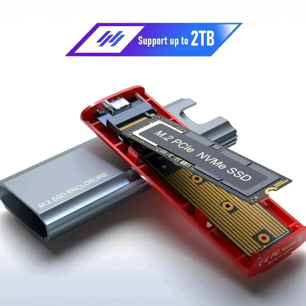 Carcasa SSD M2 de 10Gbps NVME SATA protocolo Dual M.2 a USB 3,1 adaptador SSD para NVME PCIE NGFF SATA SSD caja de disco para PC portátil - imagen 2