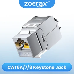ZOERAX Conector Keystone RJ45 CAT8 STP sin herramientas blindado