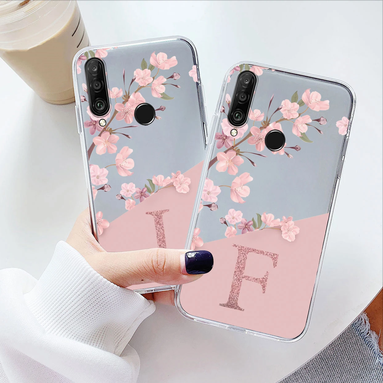 Para Huawei P30 P30 Lite P30 Pro Funda suave delgada de lujo A-Z letra contraportada Funda transparente Para Huawei P30 carcasa transparente - imagen 2