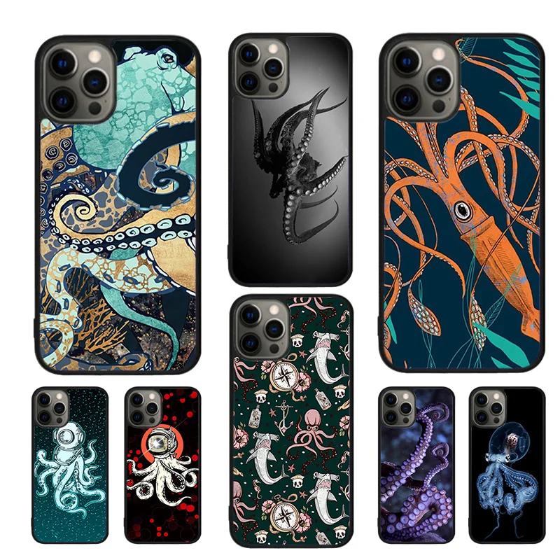 Funda de teléfono Marine Life Ocean Octopus para iPhone 17 Air 16 15 14 13 Pro Max 12 11 Pro Max Max Plus Coque