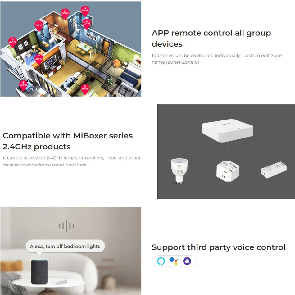 Miboxer-WL-IBox2 compatible con Control de voz de terceros, Control inalámbrico por Wifi, compatible con todas las bombillas led de la serie Milight de 2,4 GHz - imagen 5