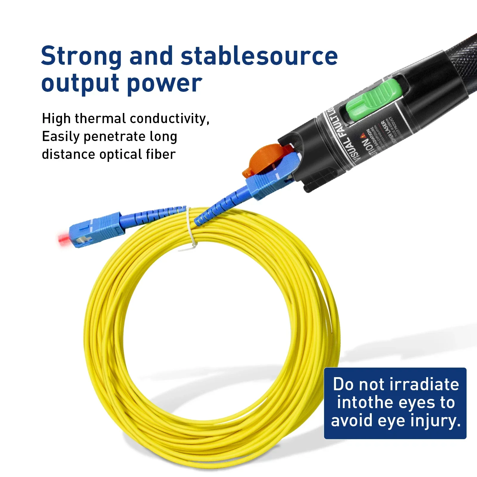 Natalink 5/30/60/100MW Localizador visual de fallos Herramienta de prueba de cables de fibra óptica VFL FC/SC/ST (adaptador LC y batería no incluida) - imagen 5