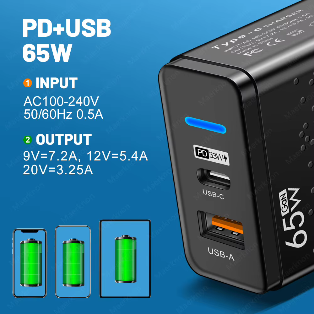 Cargador USB-C 65W PD para Móvil de Carga Rápida - imagen 3