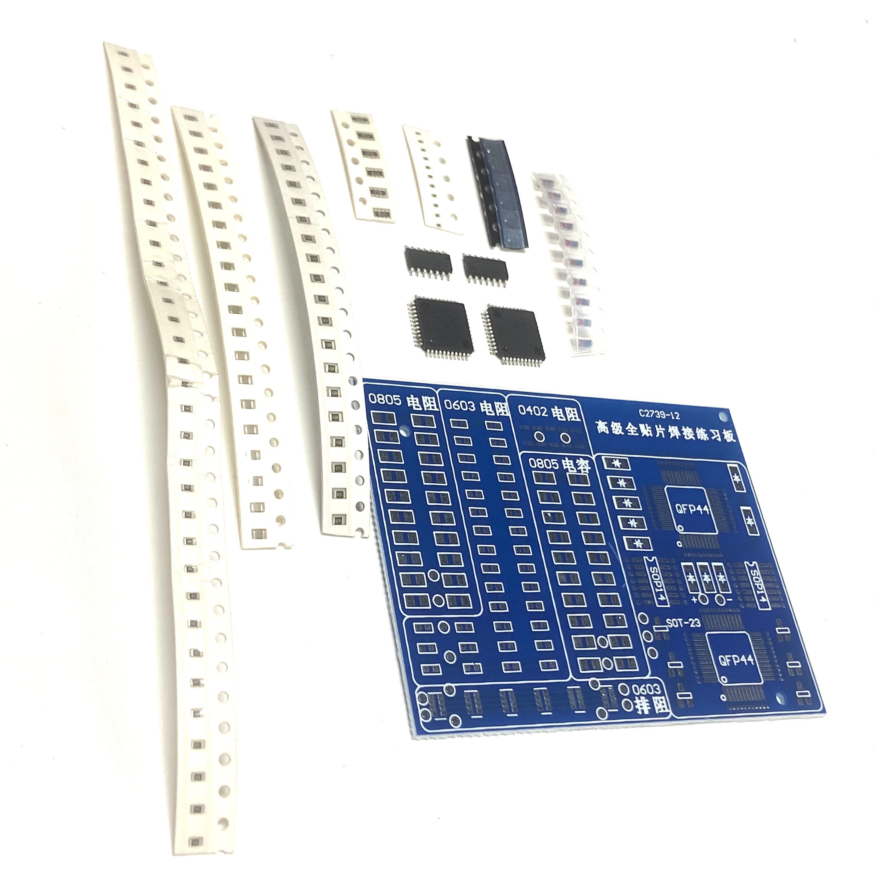 110 uds/kit SMT SMD componente tablero de práctica de soldadura Kit DIY Transistor QFN44 diodo de resitor para iniciar el aprendizaje de electrones - imagen 2