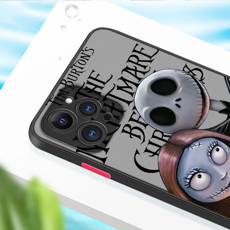 Pesadilla antes de Navidad arte esmerilado translúcido para Apple iPhone 15 14 13 12 11 XS XR X 8 7 SE Pro Max Plus Mini suave - imagen 4