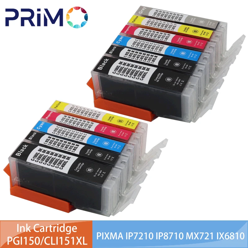 PGI-150 CLI-151 PGI 150 CLI 151 cartucho de tinta Compatible para Canon PIXMA IP7210 IP8710 MX721 IX6810 MG6310 MG5610 MG5410 MG5510