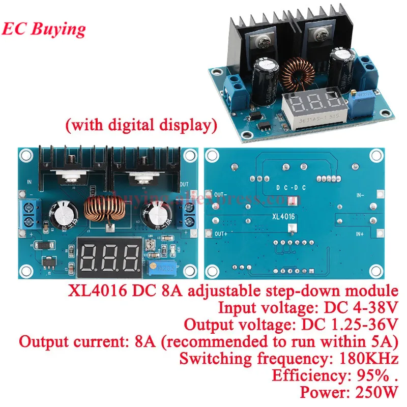 XL4016E1 XL4016 Regulador de voltaje CC de alta potencia DC-DC XH-M401 M404 Módulo Buck Stetp-down con regulador de voltaje de neumáticos máximo 8A - imagen 3