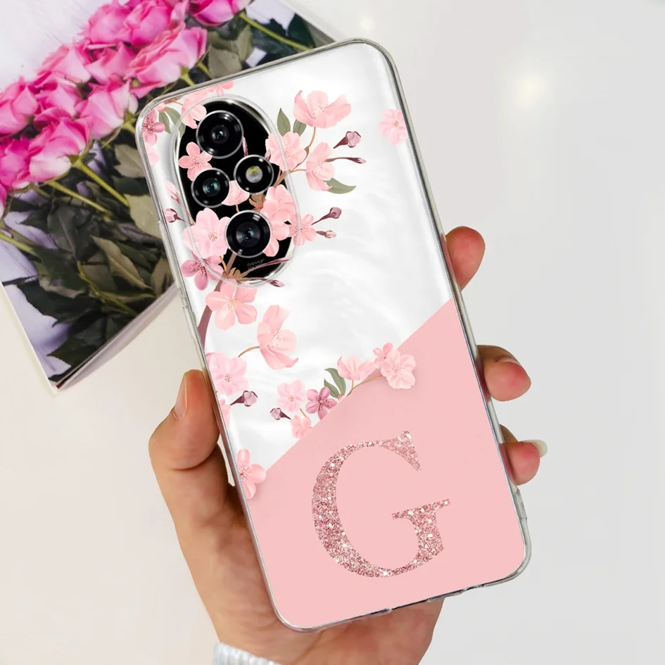 Para Honor 200 Pro Funda 2024 moda A Z letras iniciales Funda trasera suave de silicona transparente para Honor 200 5G Honor200 Pro Funda - imagen 5