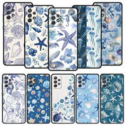 Funda de teléfono con animales del océano azul para Samsung A51 A71 A21S A17 A11 A15 A25 A41 A23 A33 A53 A73 A07 A03S A05S A13 A35 A55 5G