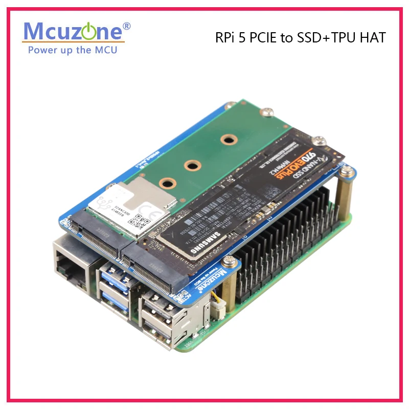 MPSTPU(M.2 M) Raspberry Pi 5 PCIE M.2 NVME SSD + TPU HAT compatible con SSD de tamaño 2230/2242/2280 y Google coral Edge TPU - imagen 5