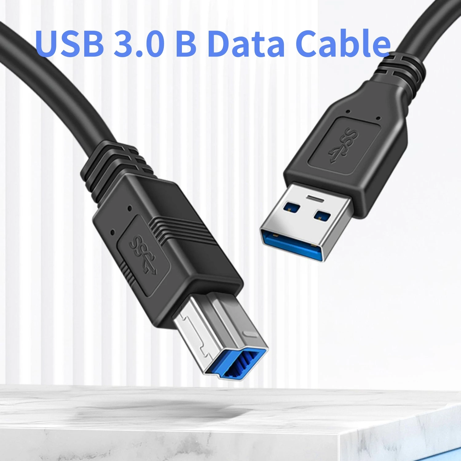 Cable de datos USB 3,0 A macho A B macho de 5Gbps de súper velocidad para impresoras de PC, escáneres, discos duros externos, concentradores de estación de acoplamiento