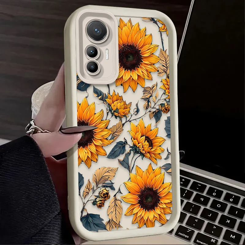 Funda con flor de girasol para Xiaomi 13T 14T 12T 11T 13 12 11 Lite 5G NE POCO X6 X5 F6 F5 F3 X4 GT X3 NFC M5S C65 M6 Pro - imagen 4