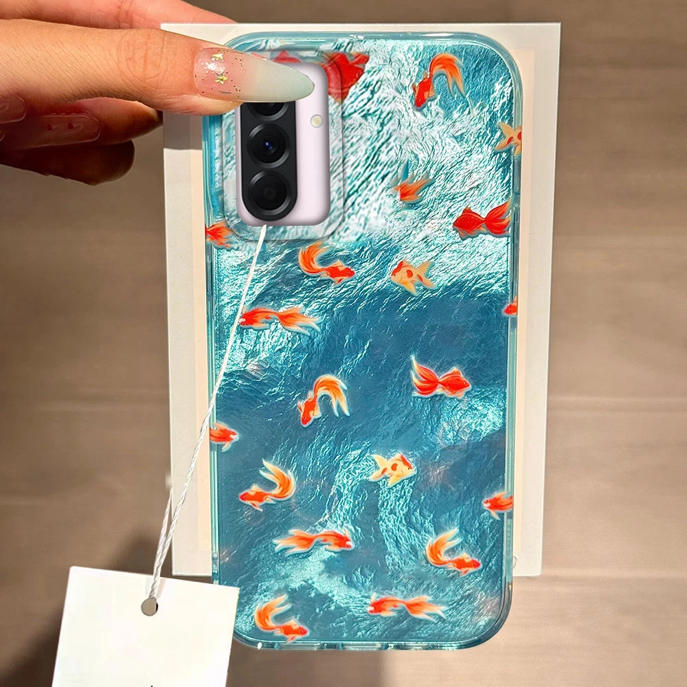 Funda de teléfono con diseño de vórtice de pescado de lujo para Samsung Galaxy A56 A07 A17 A55 A36 A26 A16 A53 A06 A14 A24 A34 A54 A15 A12 - imagen 2