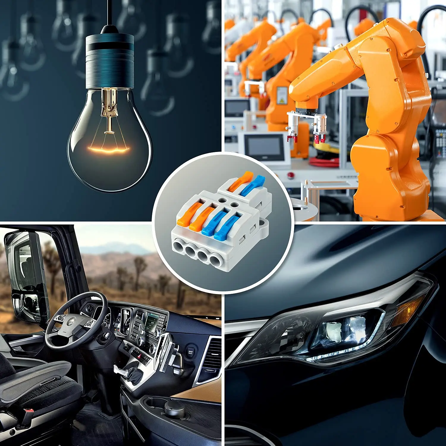 5/10 Uds conectores de cable 2 a 4 conectores rápidos compactos para cables Terminal de conector de tuerca de cable de poste para 28-12 AWG - imagen 3