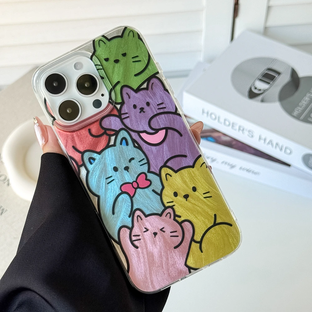 Fundas de teléfono transparentes con gradiente colorido para Samsung Galaxy A56 A36 A26 A16 A55 A35 A14 A24 S24 S25 + funda de silicona para parejas - imagen 4