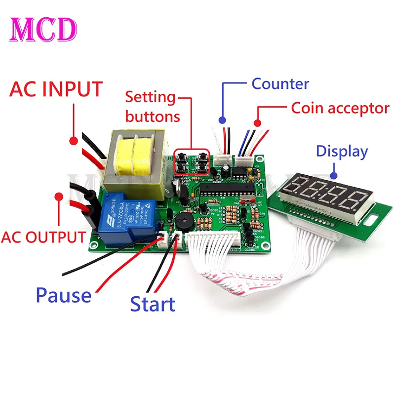 Tablero de Control de temporizador de JY-16, fuente de alimentación de lavadora operada con monedas, Selector operado con monedas, tipo tornillo - imagen 3