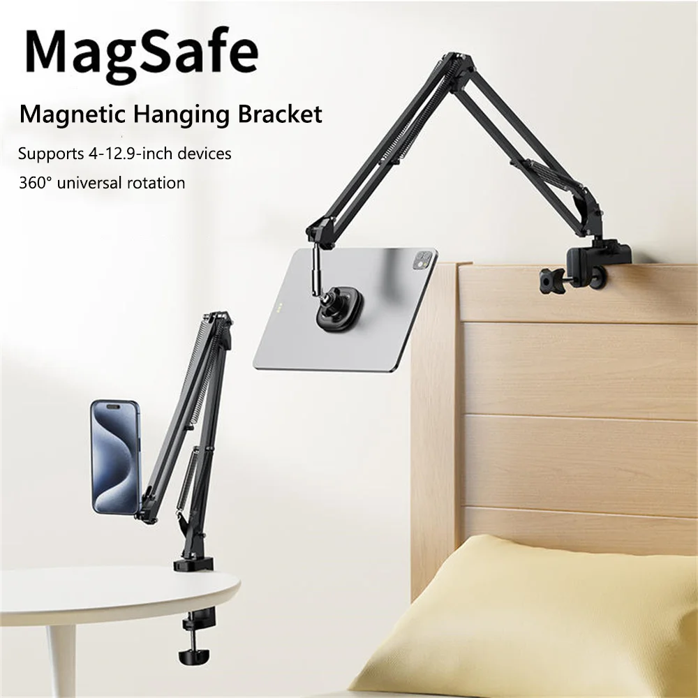 VRIG-soporte magnético para teléfono y tableta, brazo largo giratorio de 360 grados, para cama de escritorio, para Xiaomi, Iphone y Ipad
