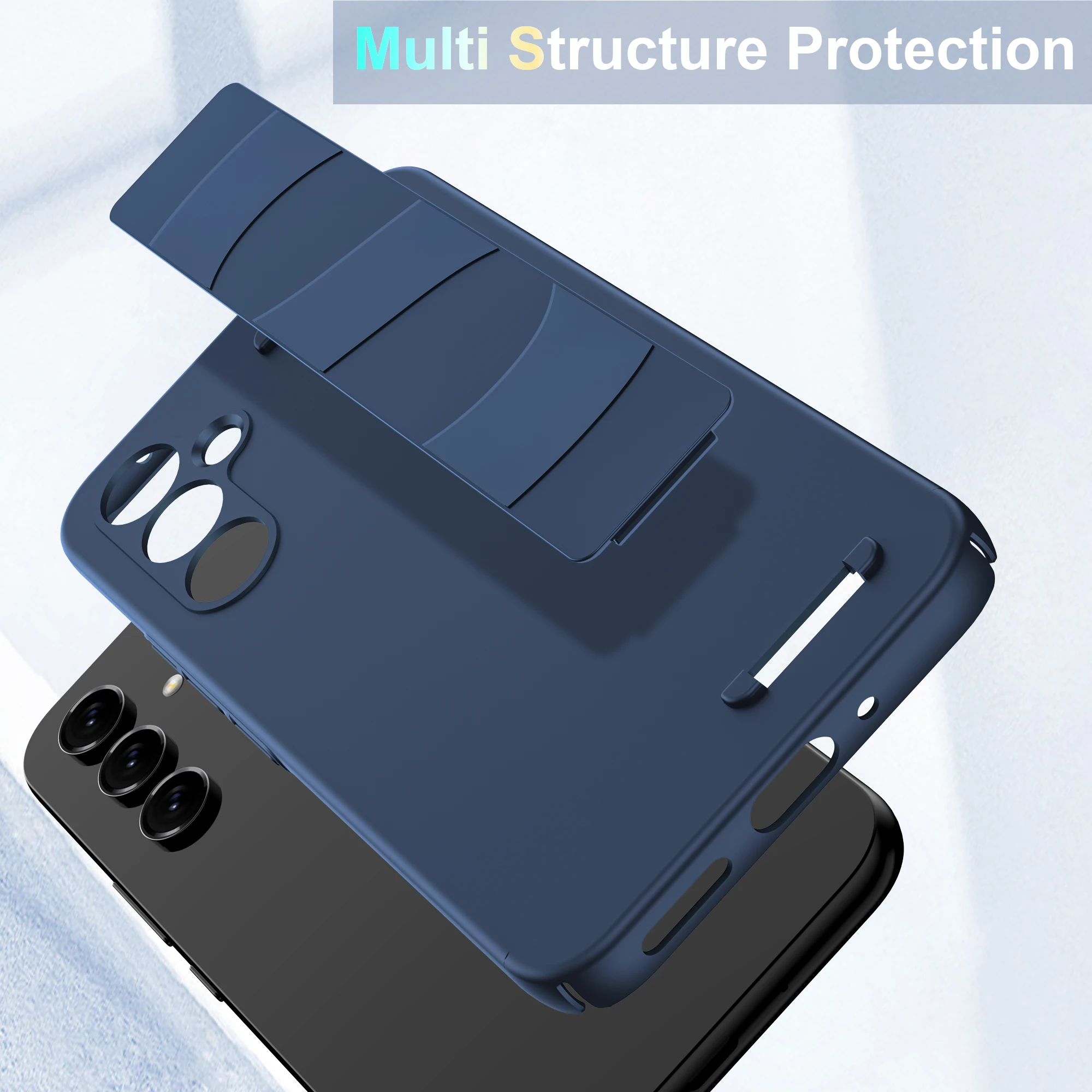 Para Samsung Galaxy A54 funda de silicona mate con correa para la muñeca para Samsung A54 funda transparente plegable a prueba de golpes cubierta trasera dura - imagen 3