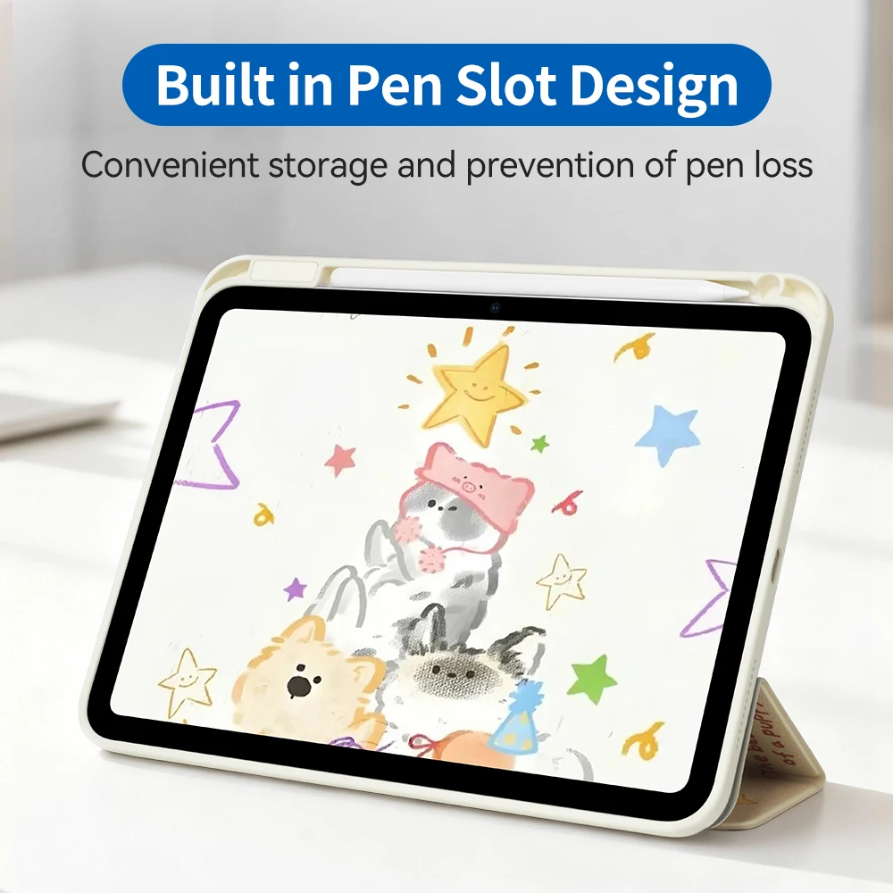 Para funda de ipad 11.a A16 10.a generación pro 11 10,2 7 8 9a funda Air 7 6 4 5 10,9 13in 11 12,9 M2 M3 M4 M5 mini 6 7 dibujos animados bonitos - imagen 5