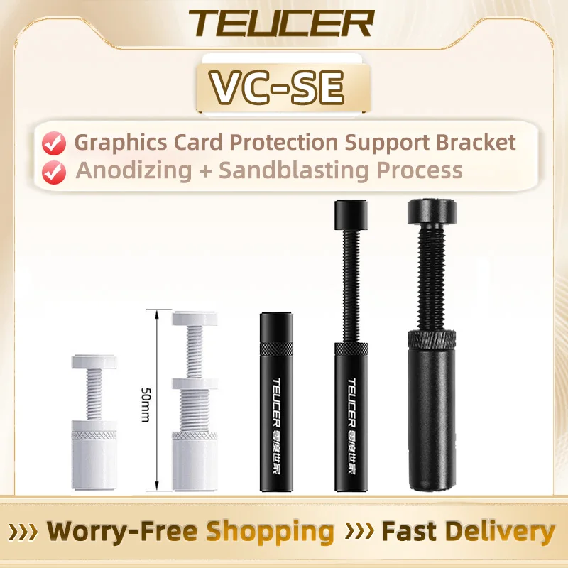 TEUCER VC-Plus tarjeta gráfica blanca soporte GPU soporte de tarjeta de vídeo soporte GPU soporte antihundimiento soporte de aluminio