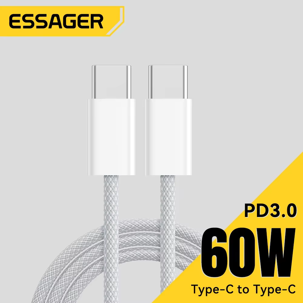 Cable USB-C 60W de Carga Rápida para iPhone, iPad, MacBook y Xiaomi