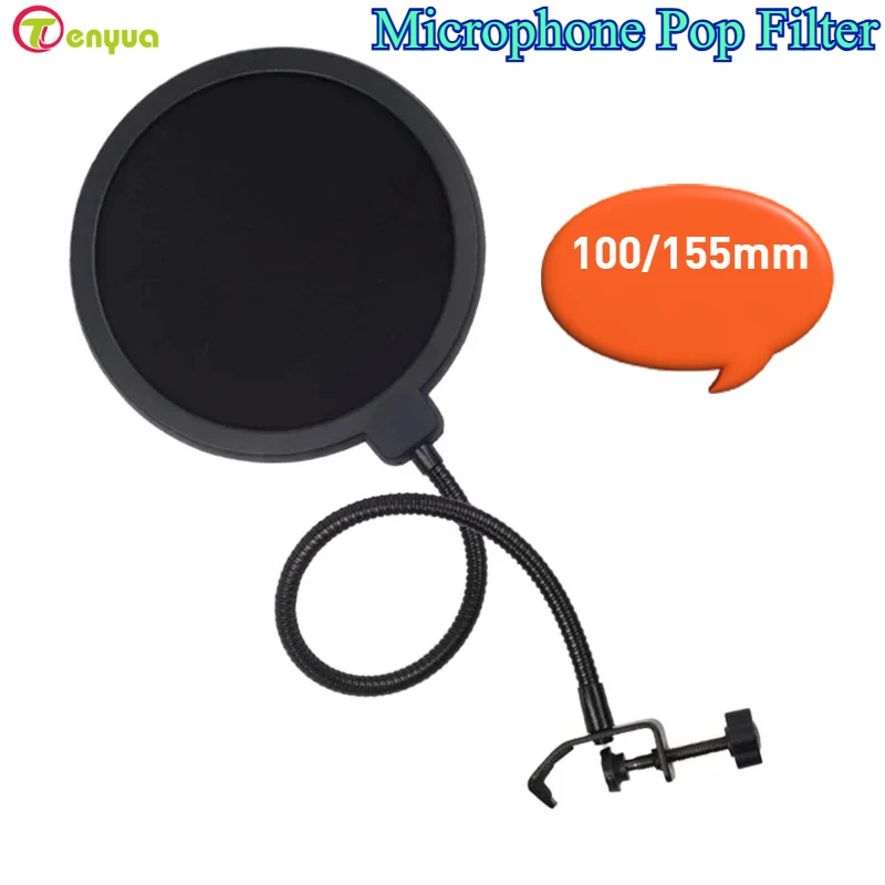 Micrófono de estudio de doble capa de 100/155mm, filtro de sonido Flexible con pantalla de viento para transmisión de Karaoke, accesorios de grabación de Podcast - imagen 2
