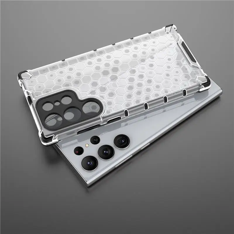 Armadura transparente funda de teléfono dura para Samsung S24 S23 S22 S21 FE S20 Plus Note 20 Ultra A52 A53 A33 A14 A34 A54 cubierta resistente híbrida - imagen 2