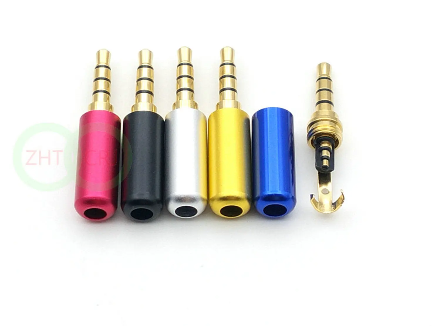 Carcasa de aluminio de 100 piezas para reparación de 4 polos, 1/8 ", 3,5mm, Cable de conector para auriculares, carcasa de aluminio para Audio - imagen 2