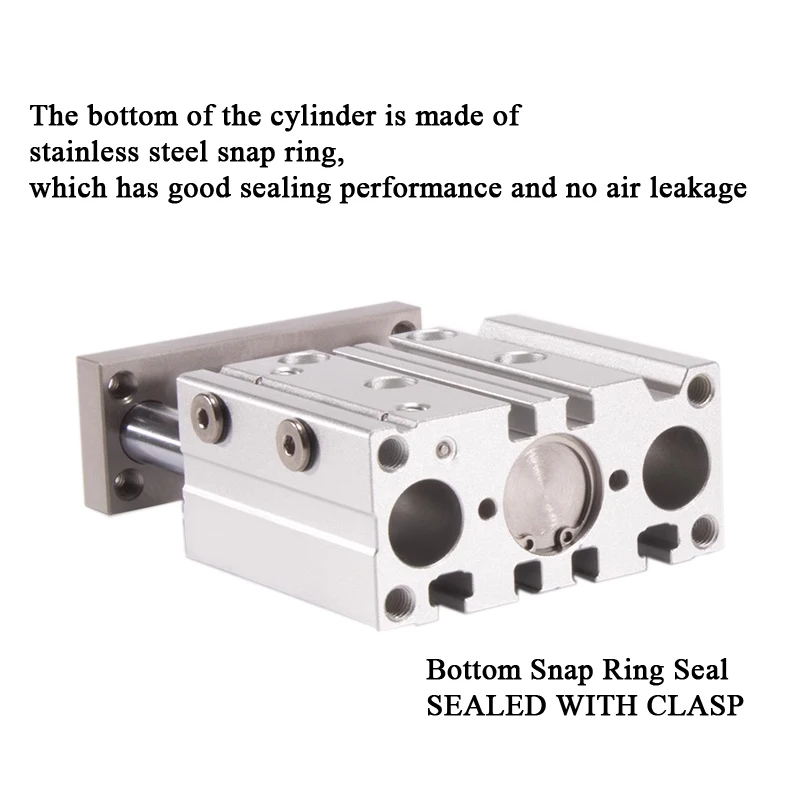 Diámetro del cilindro de tres ejes serie TCL 12 16 20 25 32 40 50 63 mm Carrera 10 20 25 30 40 50 75 100 125 150 200 250 300 mm - imagen 3