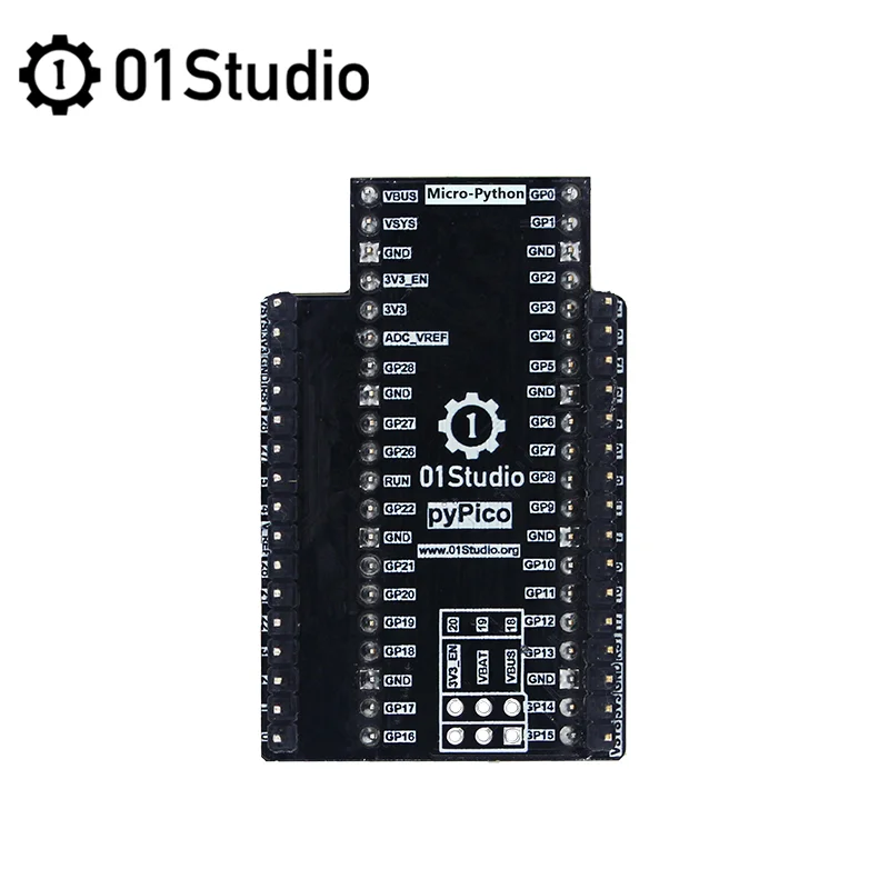 01Studio pyPico Placa adaptadora compatible con Raspberry Pi Pico MicroPython RP2040 Placa adaptadora - imagen 2