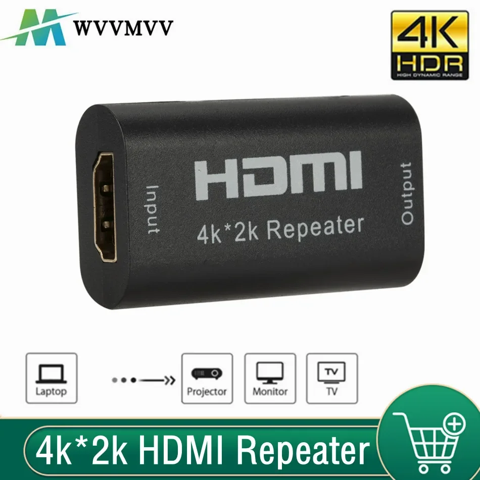 Amplificador de señal compatible con HDMI, repetidor 4K x 2K, adaptador de Joiner, más de 4,95 Gbps