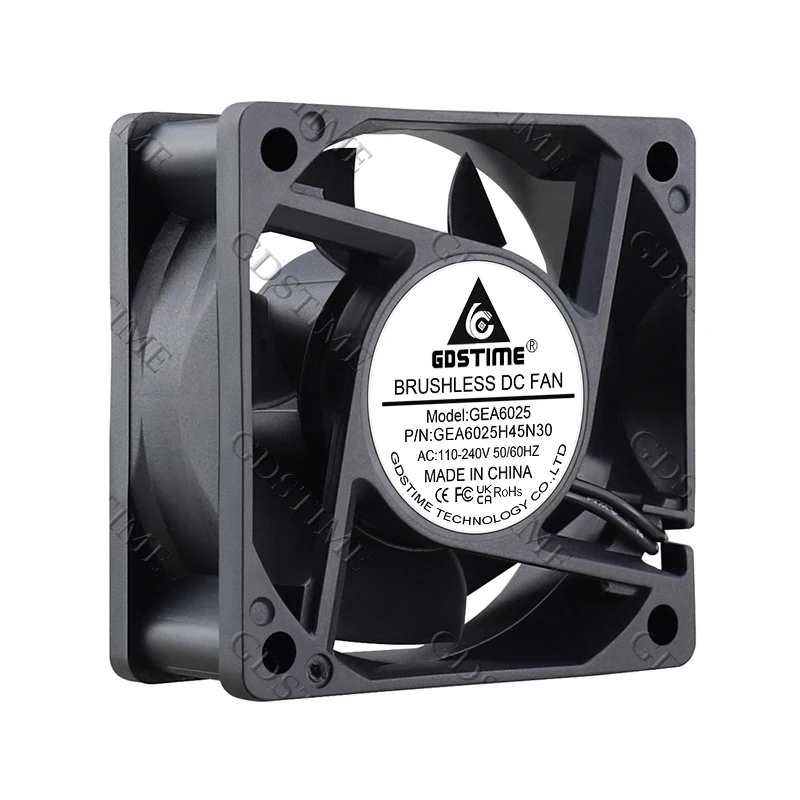 Gdstime-ventilador EC de 2 piezas, dispositivo de refrigeración Axial sin escobillas, 6CM, 60MM x 25MM, 110V, 120V, 220V, 240V - imagen 2